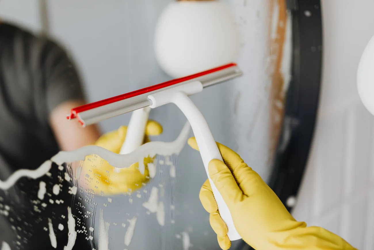 Glass cleaning and building upkeep — illustrative stock photograph